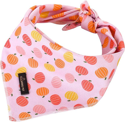 ARING PET Halloween Dog Bandanas, Cotton Pink Pumpkin Pet Bandanas Cute - Image 4