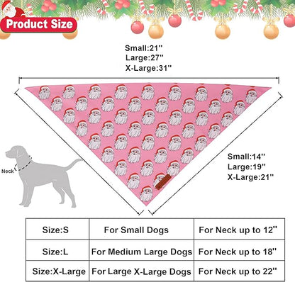 ADOGGYGO Pink Christmas Dog Bandanas 2 Pack, Reversible Santa Snowman Xmas - Image 4