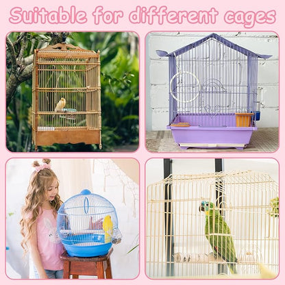 Shappy Large Bird Cage Cover, Bird Cage Seed Catcher, Adjustable Star Pattern - Image 6