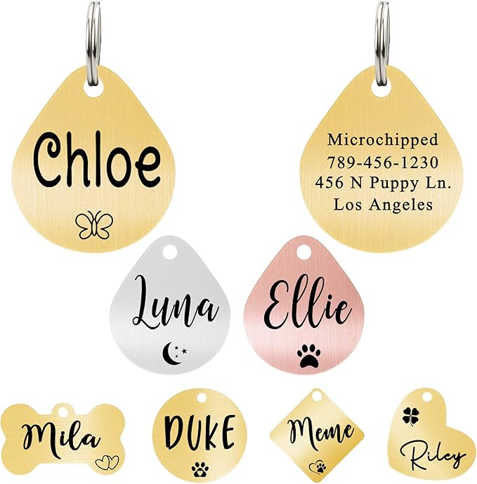 Ultra Joys Dog ID Tag, Custom Dog Tag Personalized Cat Tag, Pet ID Tag by UltraJoys