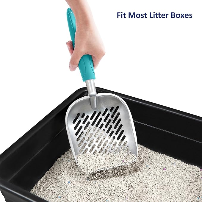 WePet Cat Litter Scoop, Aluminum Alloy Sifter, Kitty Metal Scooper, Deep Shovel - Image 6
