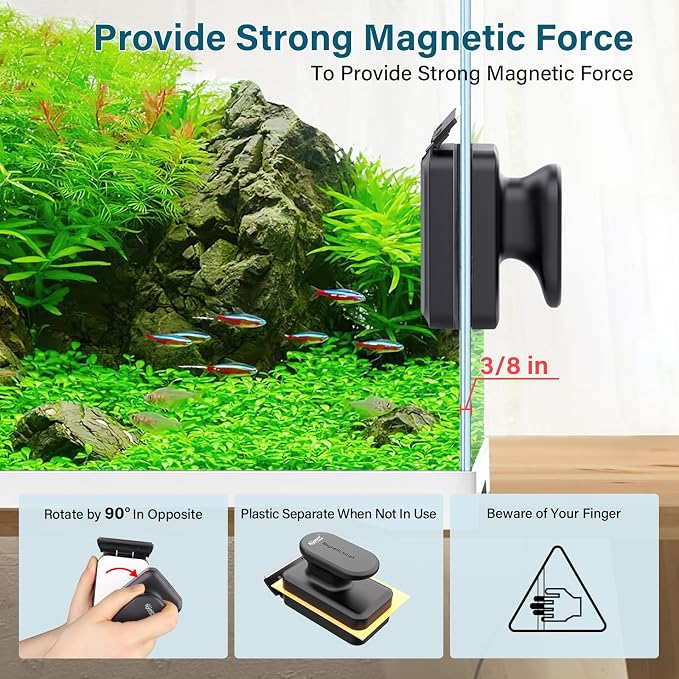 hygger Aquarium Magnetic Glass Clean Tool, Algae Scraper - Image 4