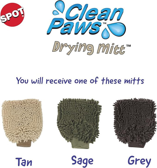 SPOT Clean Paws Chenille Microfiber Dog Towel Mitt - Image 2