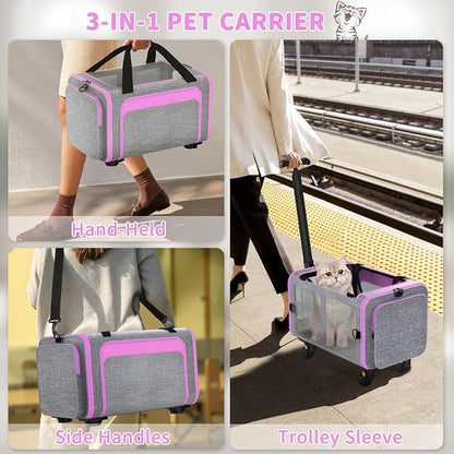 Rolling Pet Carrier with Detachable Wheels - Image 5
