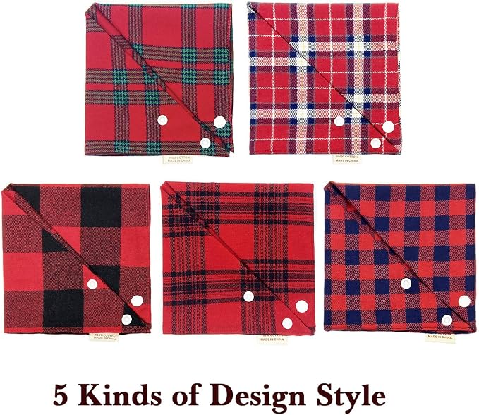 5PCS Dog Bandanas with Button - Image 6