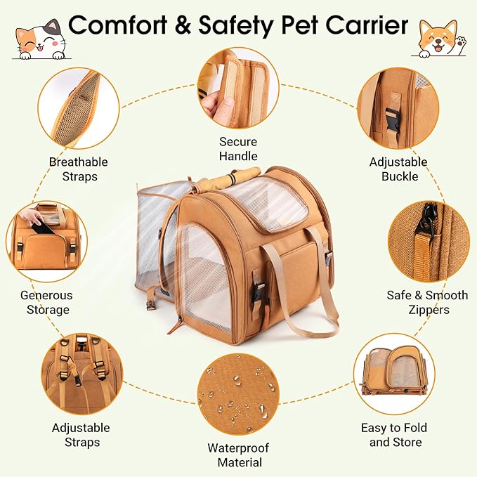 Expandable Carrier Backpack for Big Cats Small Dogs, Airline Approved Pet - Image 3
