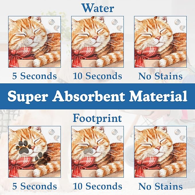 Cat Dog Cat Food Mat–Christmas Stocking Absorbent Waterproof Placemat - Image 3