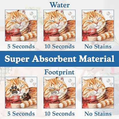 Cat Dog Cat Food Mat–Christmas Stocking Absorbent Waterproof Placemat - Image 3
