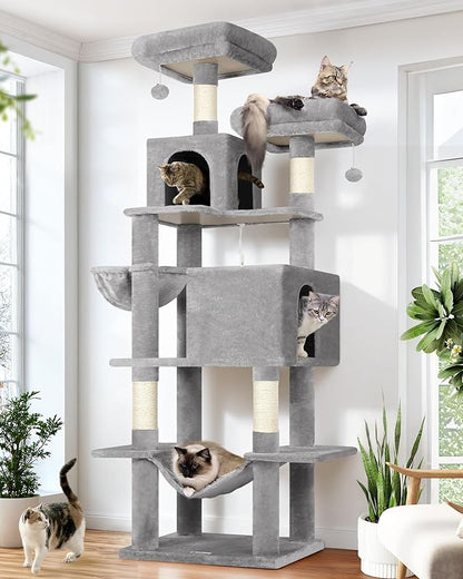 Globlazer Cat Tree Tower, 76-Inch Extra Tall Multi-Level Cat Furniture by Globlazer
