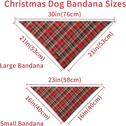 Christmas Plaid Dog Bandana–Red and Green Checked Triangle Scarf - Image 6