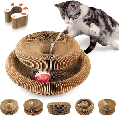 Collapsible Cats Cardboard Scratcher, Interactive Cat Toys by Home