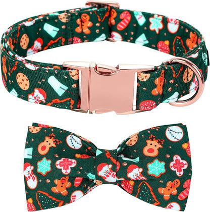 Christmas Dog Collar, Cute Winter Holiday Collars Green Christmas Tree and by BoboRainbow
