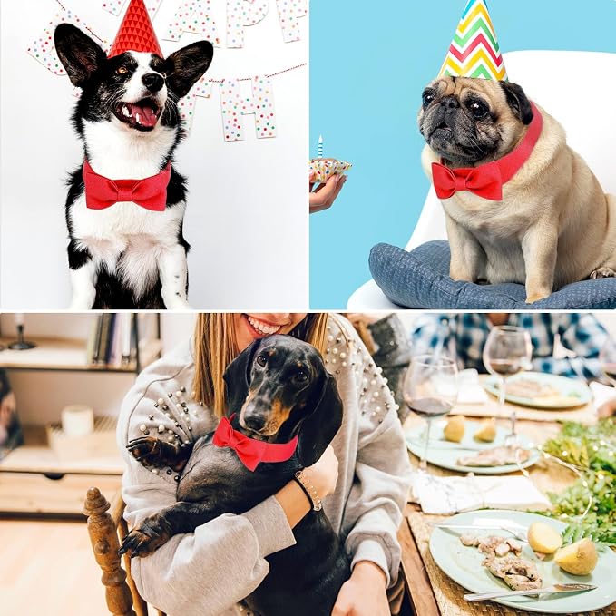 Segarty Dog Bow Ties for Small Medium Dogs Neck Girth 10.2-14.2in, Adjustable - Image 3