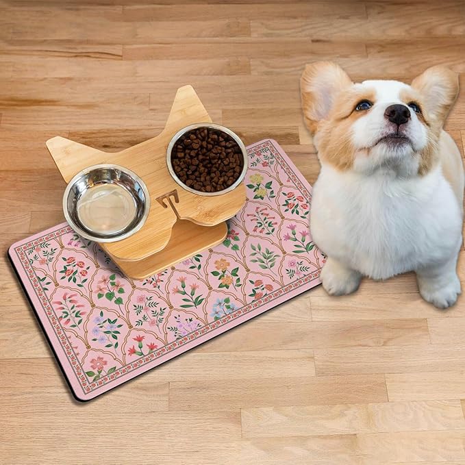 Absorbent Pet Dog Bowl Mat for Food and Water, Pet Cat Food Feeding Mat - Image 2