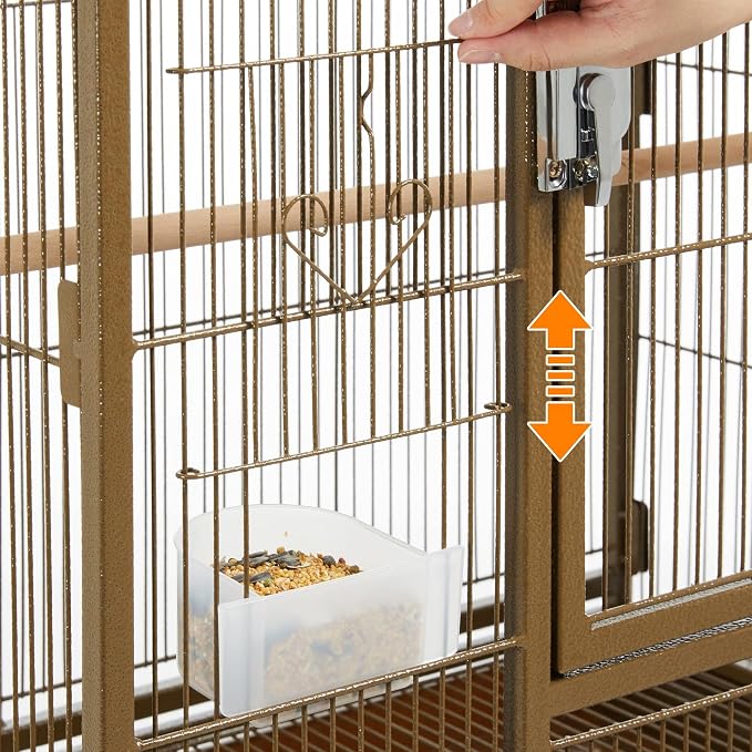 Topeakmart 53.5inch Large Bird Cage Metal Mobile Parrot Cage - Image 6