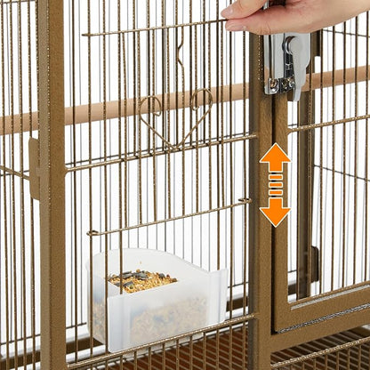 Topeakmart 53.5inch Large Bird Cage Metal Mobile Parrot Cage - Image 6