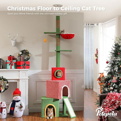 PETEPELA 83-108'' Floor to Ceiling Christmas Cat Tree - Image 7