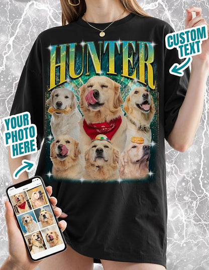 Custom Bootleg Rap Shirt with Photo Text, Vintage Custom Picture Shirt - Image 2