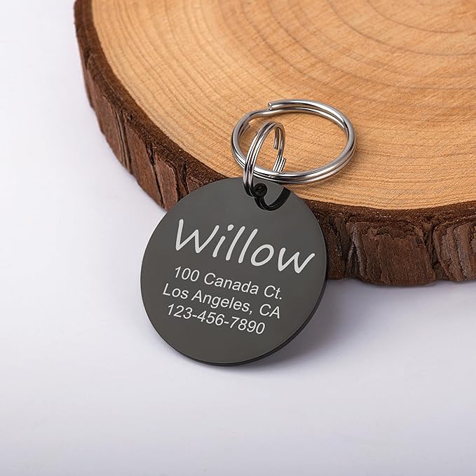 Anavia Personalized Pet ID Tags, Stainless Steel Glossy Laser Engraved Dog Cat - Image 9