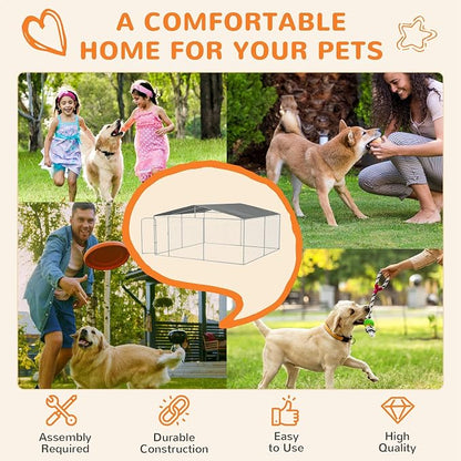 PawHut Outdoor Dog Kennel, Heavy Duty Dog Run Outdoor Fence - Image 6