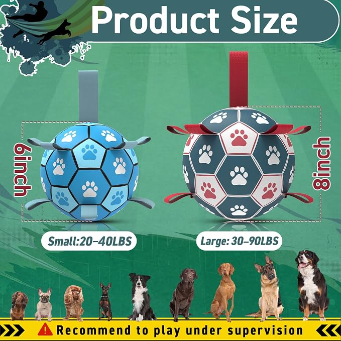 QDAN Dog Toys Soccer Ball with Straps：Durable Balls - Image 5