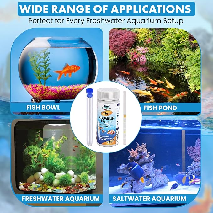 7 in 1 - Aquarium Test Strips | 100 Fast & Accurate Strips | Fish Tank - Image 3