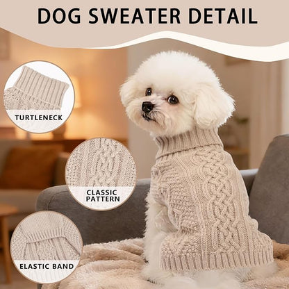 Knitted Dog Sweaters for Small Dogs Warm Small Dog Clothes Winter Sleeveless - Image 3