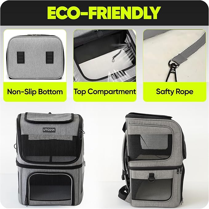 Cat Backpack Carrier for 2 Cats, Kittens or Small Dogs, Foldable & Breathable - Image 7