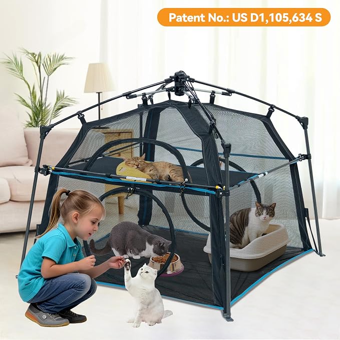 Extra Large Catio Outdoor Cat Enclosure 2-Tier Cat Tent - Image 8