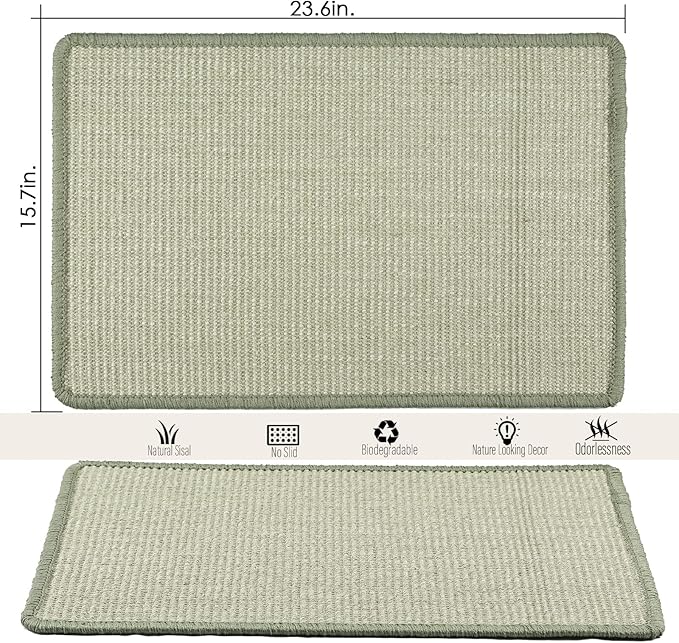 Cat Scratcher Mat, 23.6x15.7inch Sisal Cat Scratchers - Image 2