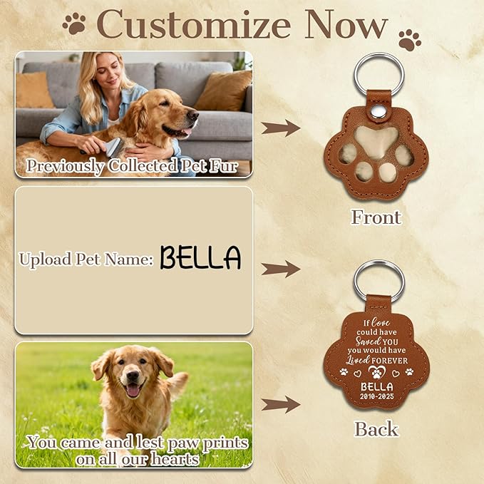 Eunigem Personalized Pet Hair Keychain - Image 2