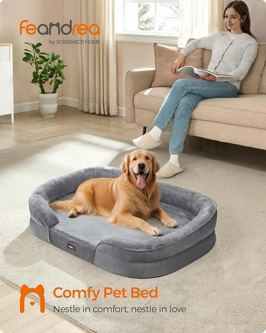 Feandrea Dog Bed, Large Orthopaedic Dog Sofa Bed, Egg Crate Foam, Waterproof - Image 2