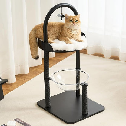 Modern Cat Tree Tower for Indoor Cats up to 12lbs, Wood Cat Bed by Kicari