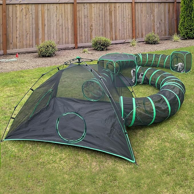 6-in-1 Cat Tents for Outside, Portable Outdoor Cat Enclosures for Indoor Cats by Pawtenda