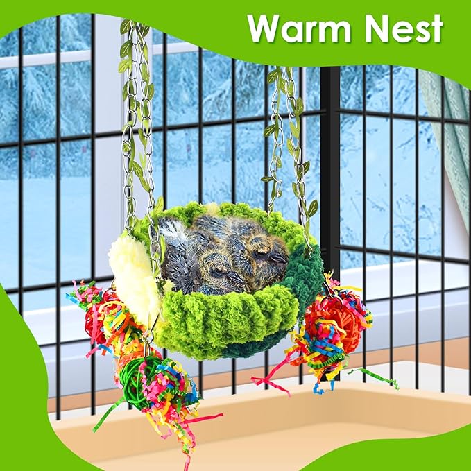 KATUMO Bird Nest, Conure Breeding Bed Parrotlet Snuggle Nest Lovebird Bed Bird - Image 5