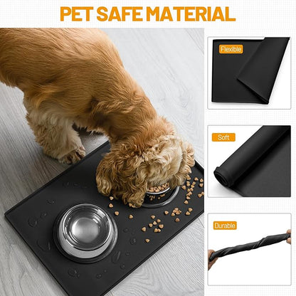 Hubulk Dog Feeding Mat, 100% Waterproof Food Grade Silicone Pet Food and Water - Image 5