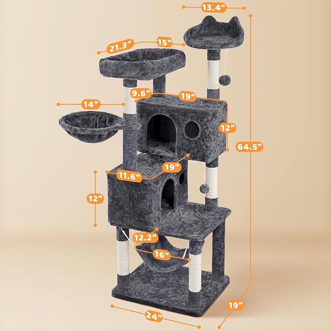 Yaheetech 64.5in Extra Large Cat Tree - Image 8