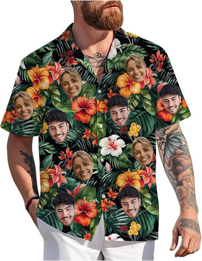 Custom Hawaiian Shirt with Face Photo Picture by GLOXO