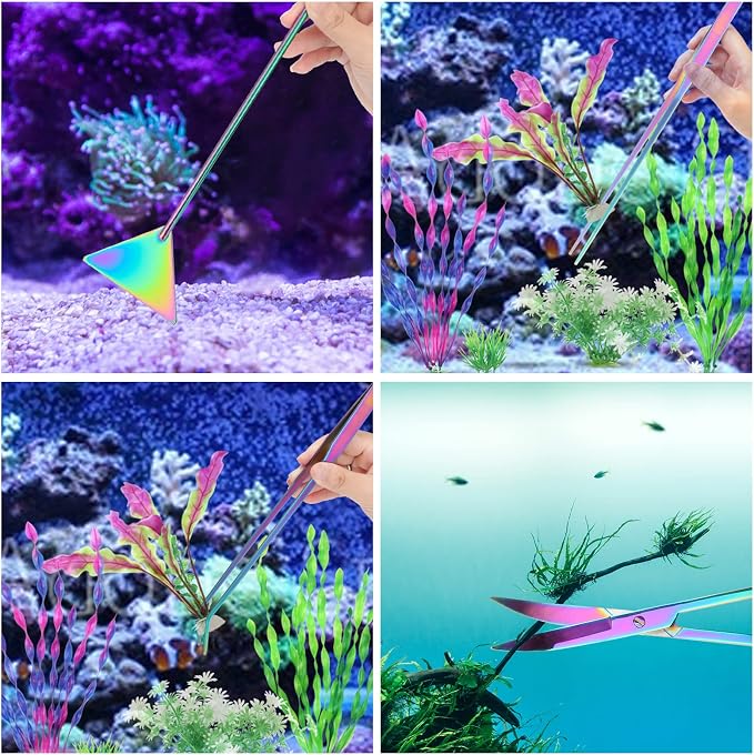 4 in 1 Quarium Aquascape Tools Kits, Anti-Rust Stainless Steel Aquatic Plant - Image 2