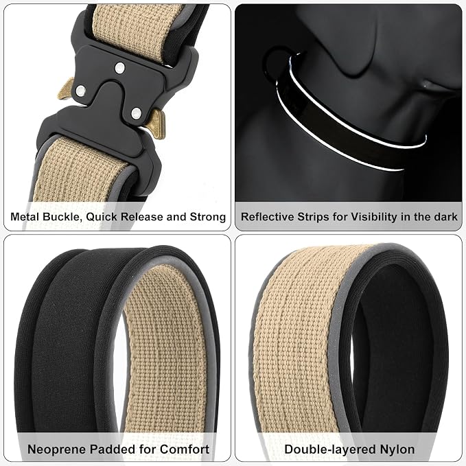 Plutus Pet Tactical Dog Collar, Reflective, Adjustable Heavy Duty Dog Collar - Image 4