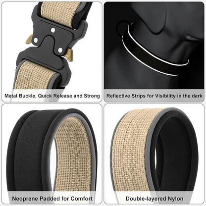 Plutus Pet Tactical Dog Collar, Reflective, Adjustable Heavy Duty Dog Collar - Image 4