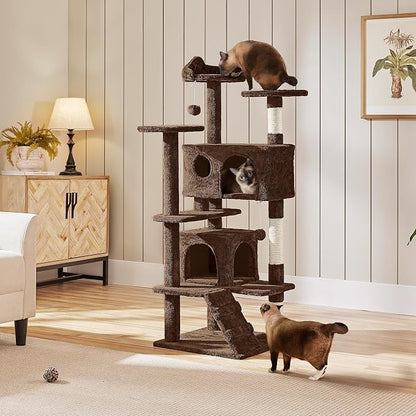 Yaheetech 54in Cat Tree Tower Condo Cat Furniture w/Scratching Post - Image 2