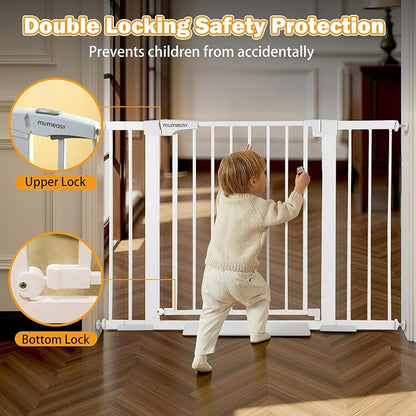 Mumeasy 29.6-46" Baby Gate for Stairs, Pressure Mounted Dog Gate for Doorways - Image 4
