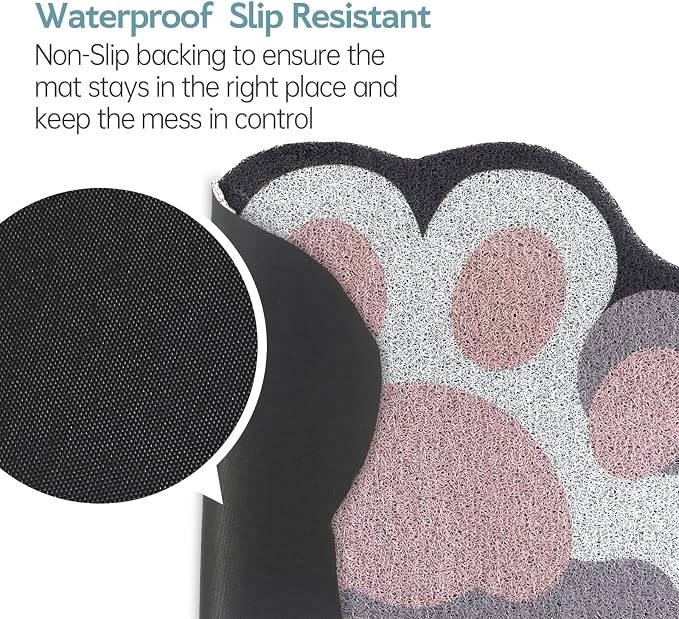 Cute Cat Litter Mat 24”x16”, Litter Box Mat, Litter Trapping Mat, Soft on Kitty - Image 5