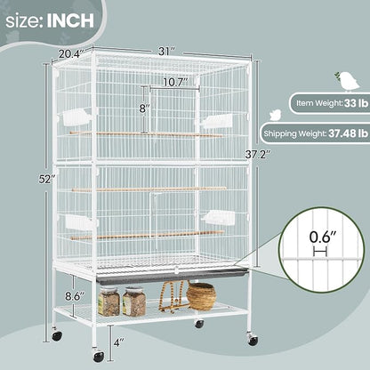 Yaheetech 52inch Bird Cage Extra Large Parakeet Parrot Cage - Image 3