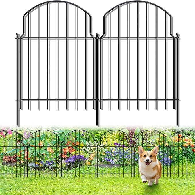 25Pcs Decorative Garden Fence, 20in/27ft Rustproof Metal Fences Animal Barrier by Tivray