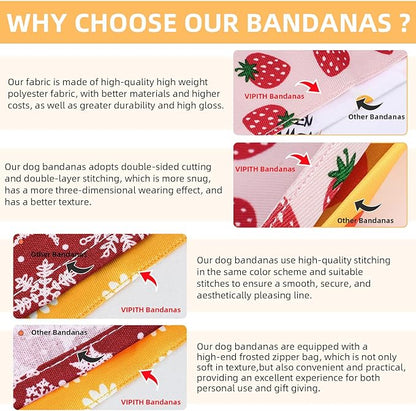 Summer Spring Dog Bandanas 2PCS, Premium Durable Fabric Dog Scarf Bid - Image 3
