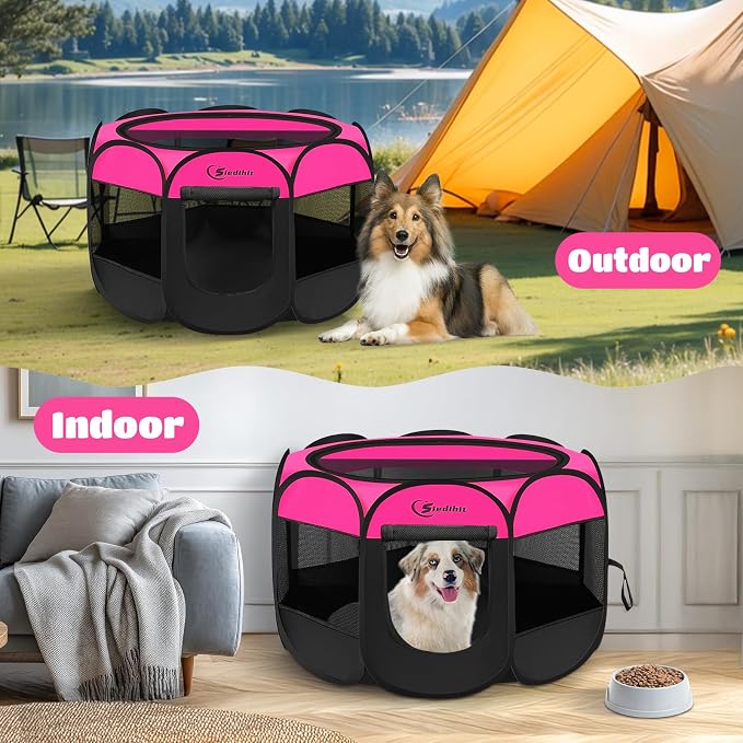 Dog Cat Playpen, Large Puppy Pet Playpen, Dog Crate Tent Cage Indoor/Outdoor - Image 3