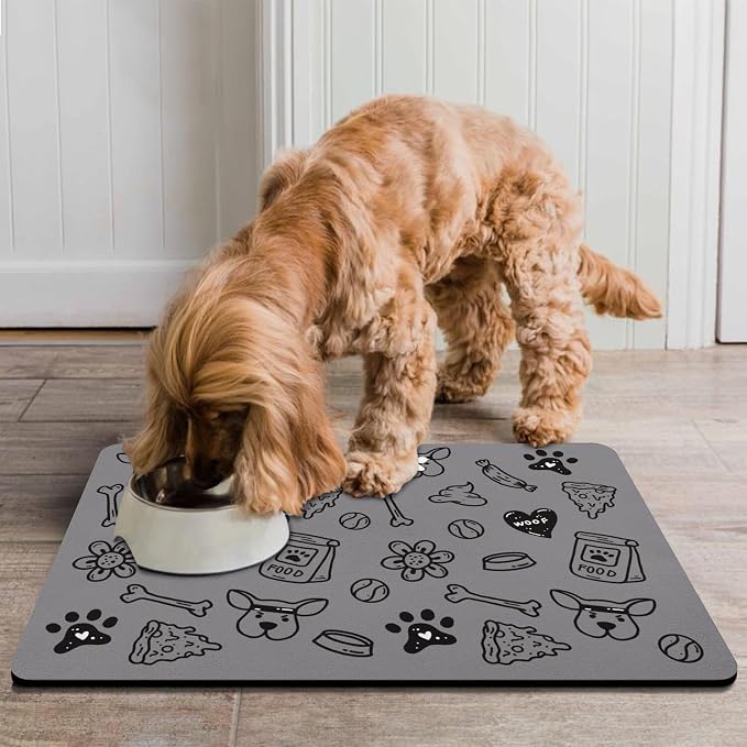 Pet Feeding Mat for Floors Waterproof Dog Mat for Food and Water Absorbent - Image 7