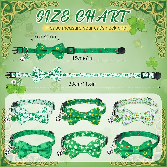 Hsei 6 Pcs St. Patrick's Day Cat Collar Bulk - Image 3